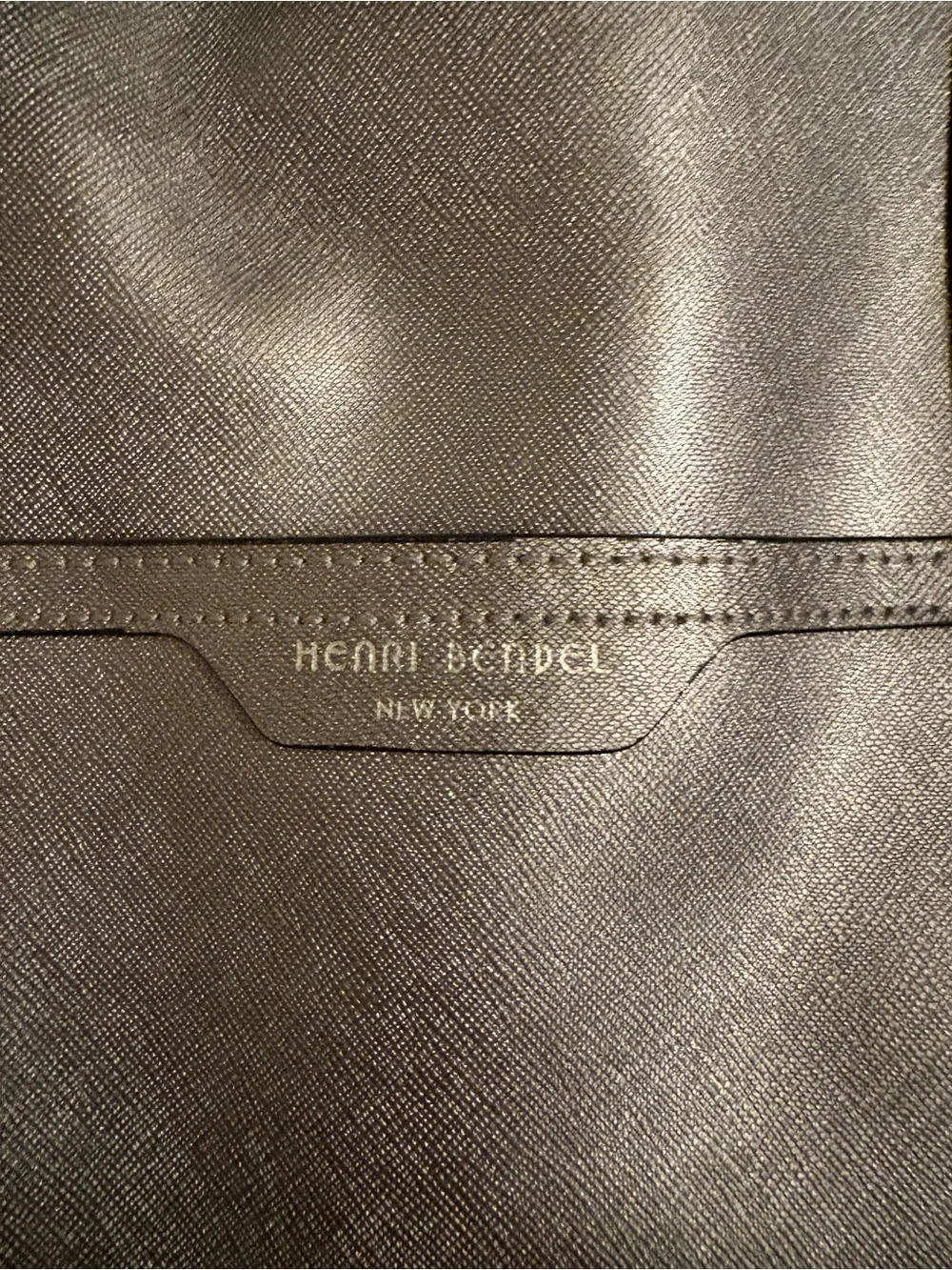 Henri bendel leather Metallic Silver Weekender Bag with Striped Shoulder Strap